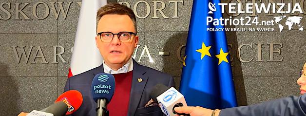 [VIDEO] Konferencja prasowa marszałka Sejmu Szymona Hołowni przed rozpoczęciem oficjalnej wizyty w Estonii